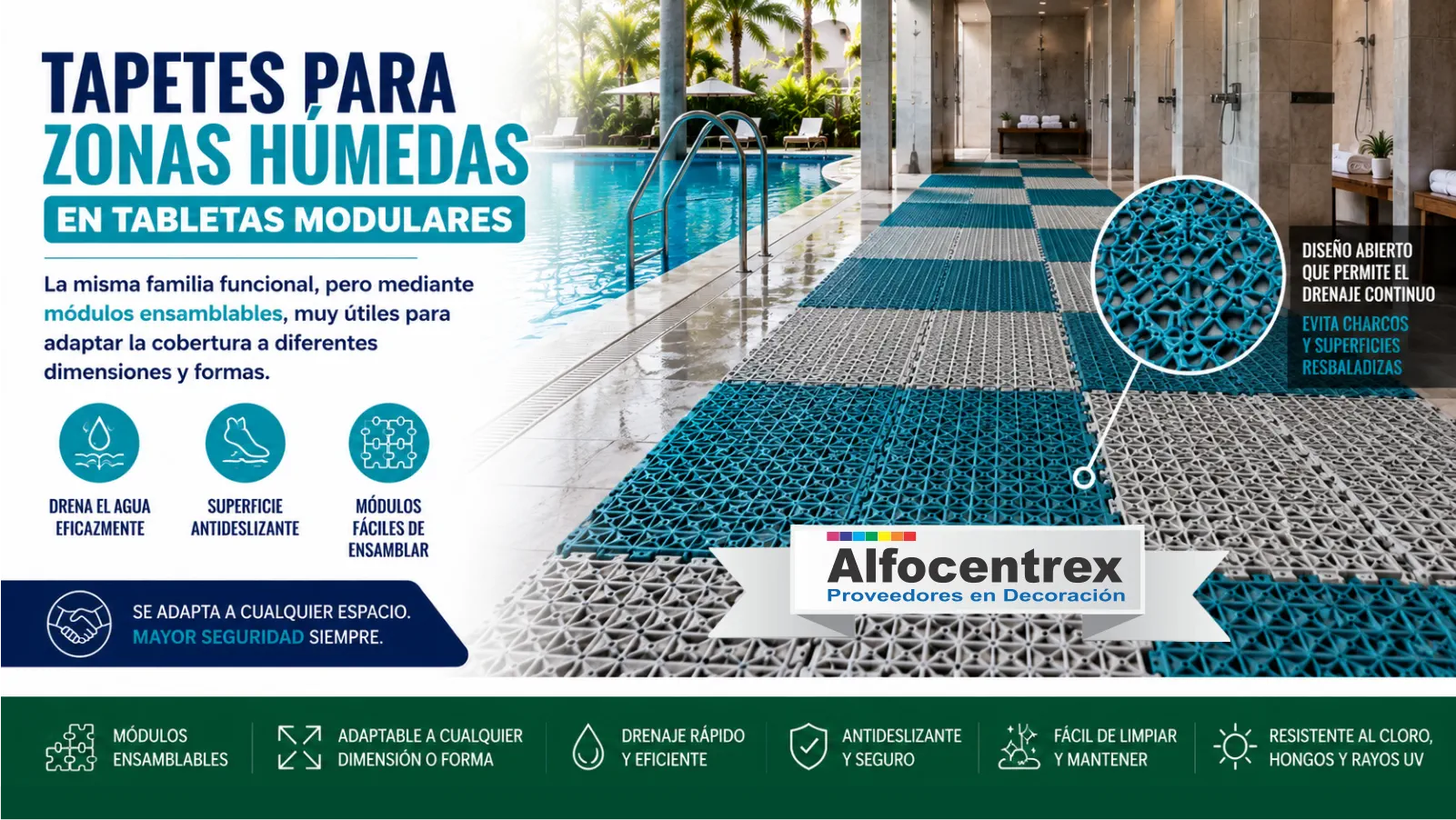 Tapetes Zonas Húmedas Tabletas Modulares Alfocentrex