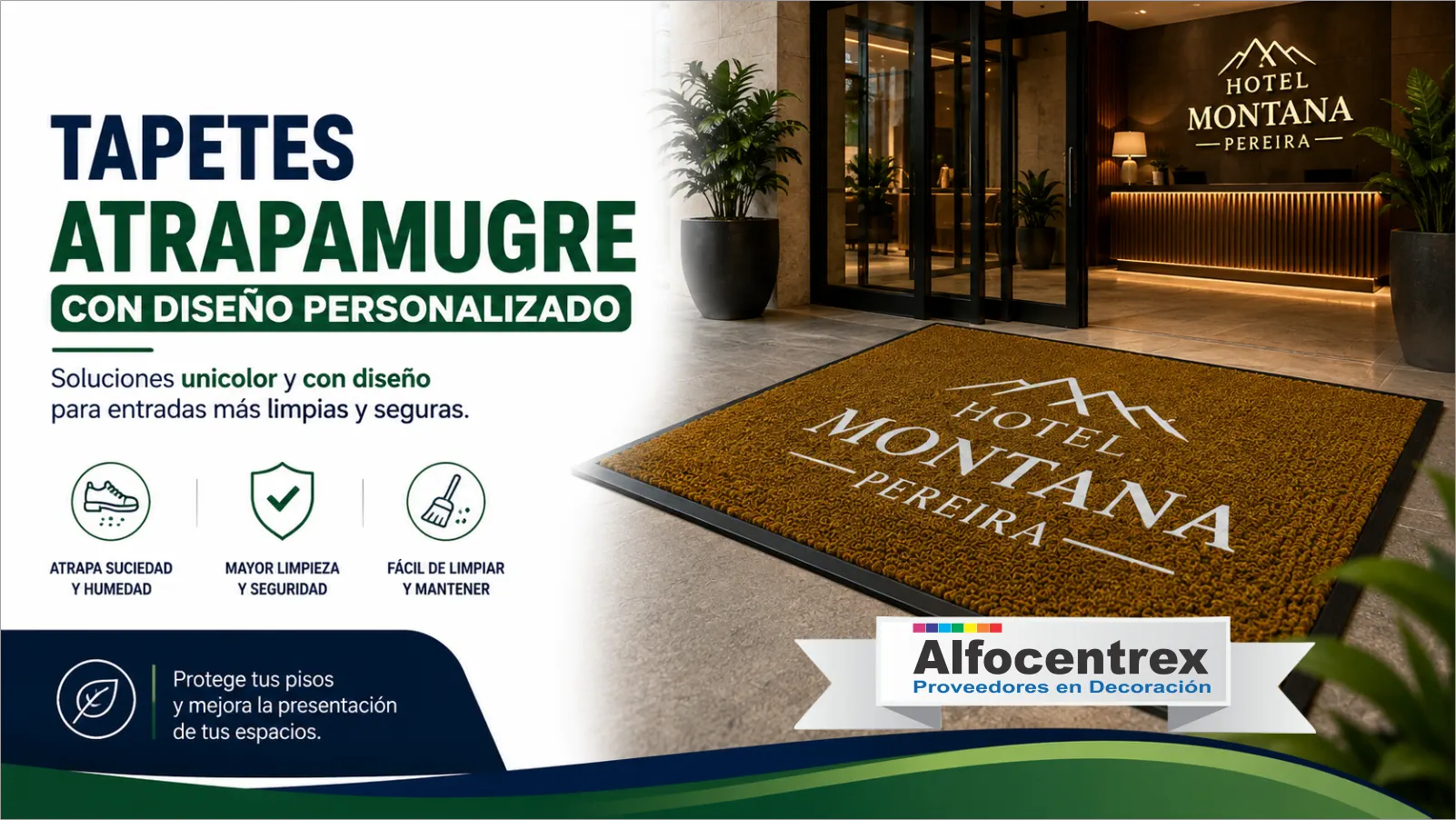 Tapetes Atrapamugre con Diseño Personalizado Alfocentrex
