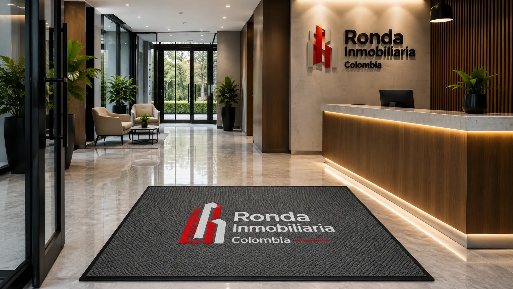 Tapete Publicitario con diseño Alfocentrex Ronda Inmobiliaria
